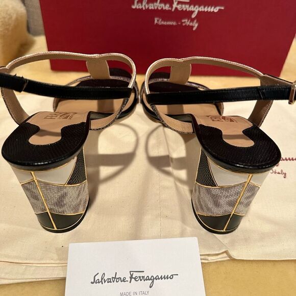 Salvatore Ferragamo strappy Leather Ankle Strap Sandals 37,5 (7,5) and 37 (7) - Picture 6 of 13